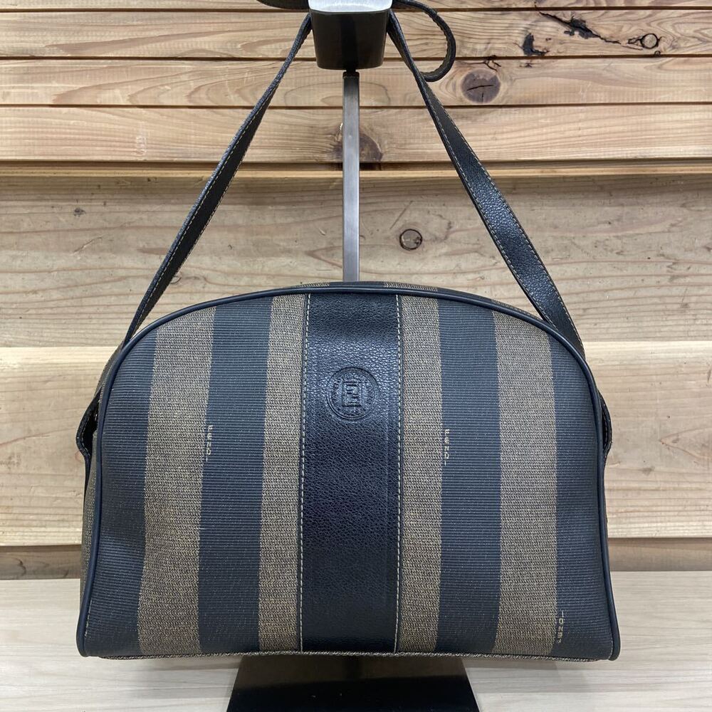 FENDI Pecan Shoulder Bag Leather Brown